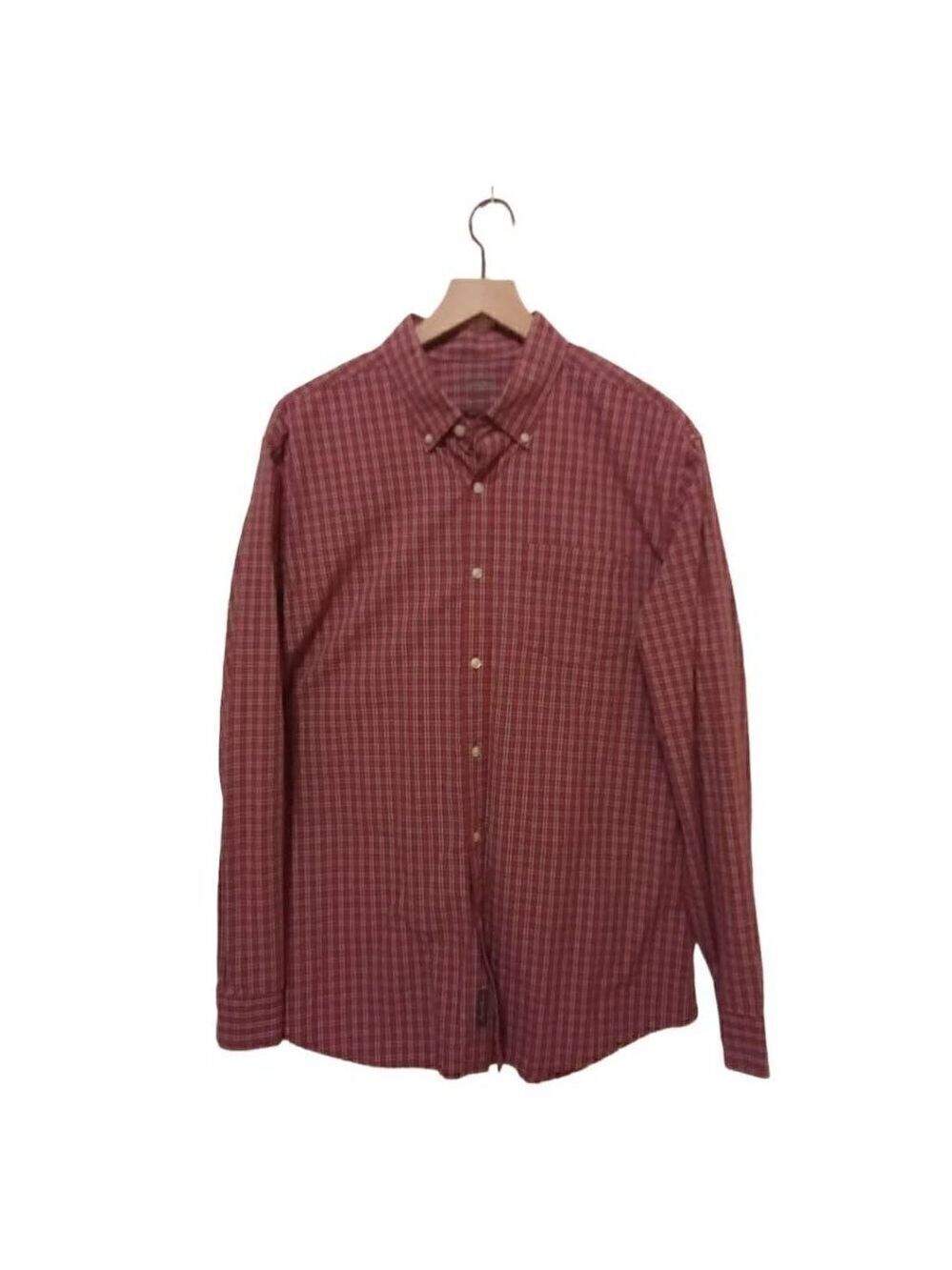 EDDIE Bauer Red Plaid Legend Wash Classic Fit Casual Button Down Shirt Sz L